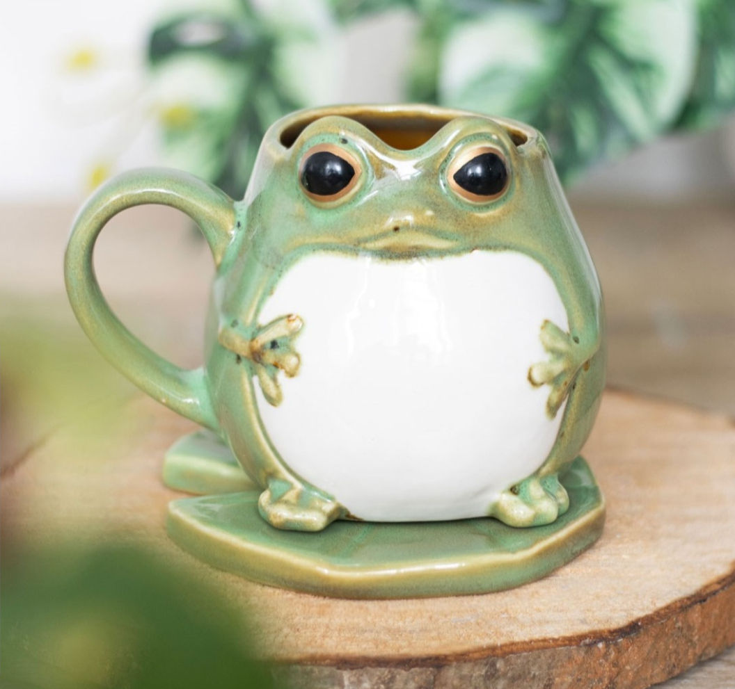 Frog Mug & Lily Pad Saucer