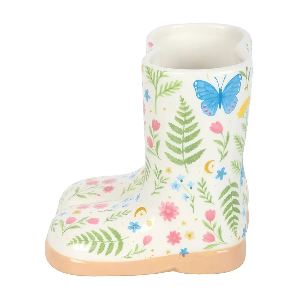 Thumbnail: Luna Bloom Floral Print Welly Boot Planter