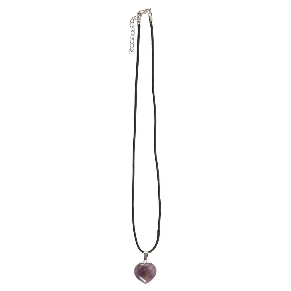 Thumbnail: Amethyst Healing Crystal Heart Necklace