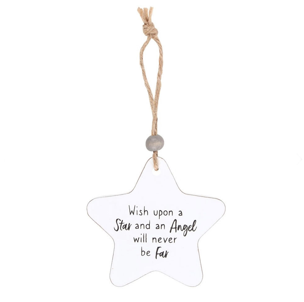Thumbnail: An Angel Will Never Be Far Hanging Star Sentiment Sign