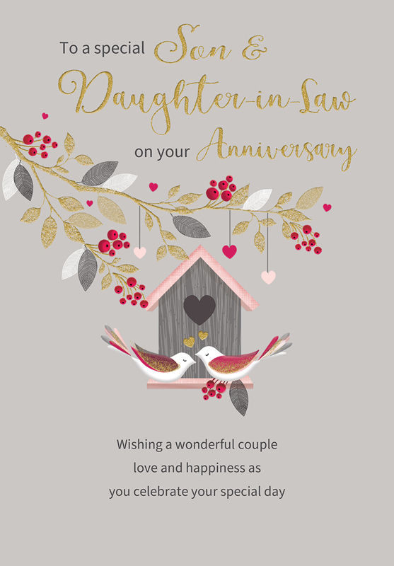 Son and Daughter-in-law Wedding Anniversary Card