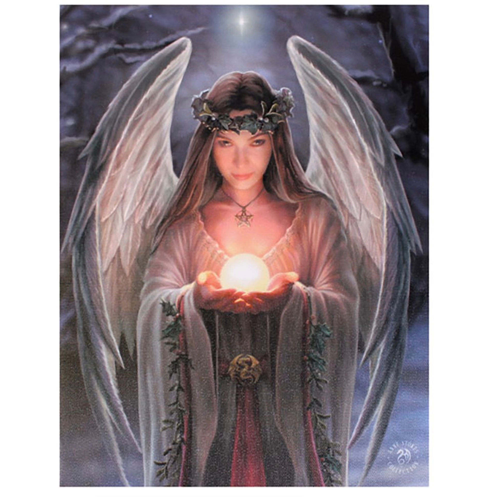 Yule Angel Canvas Plaque By Lisa Parker