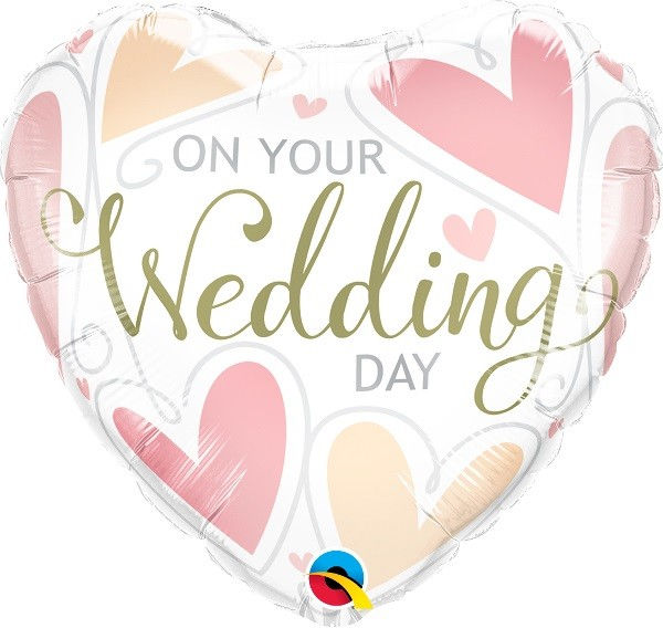 18IN ON YOUR WEDDING DAY HEARTS FOIL