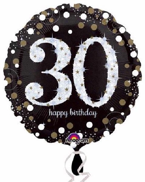 18IN 30TH BIRTHDAY GOLD SPARKLES FOIL BALLOON