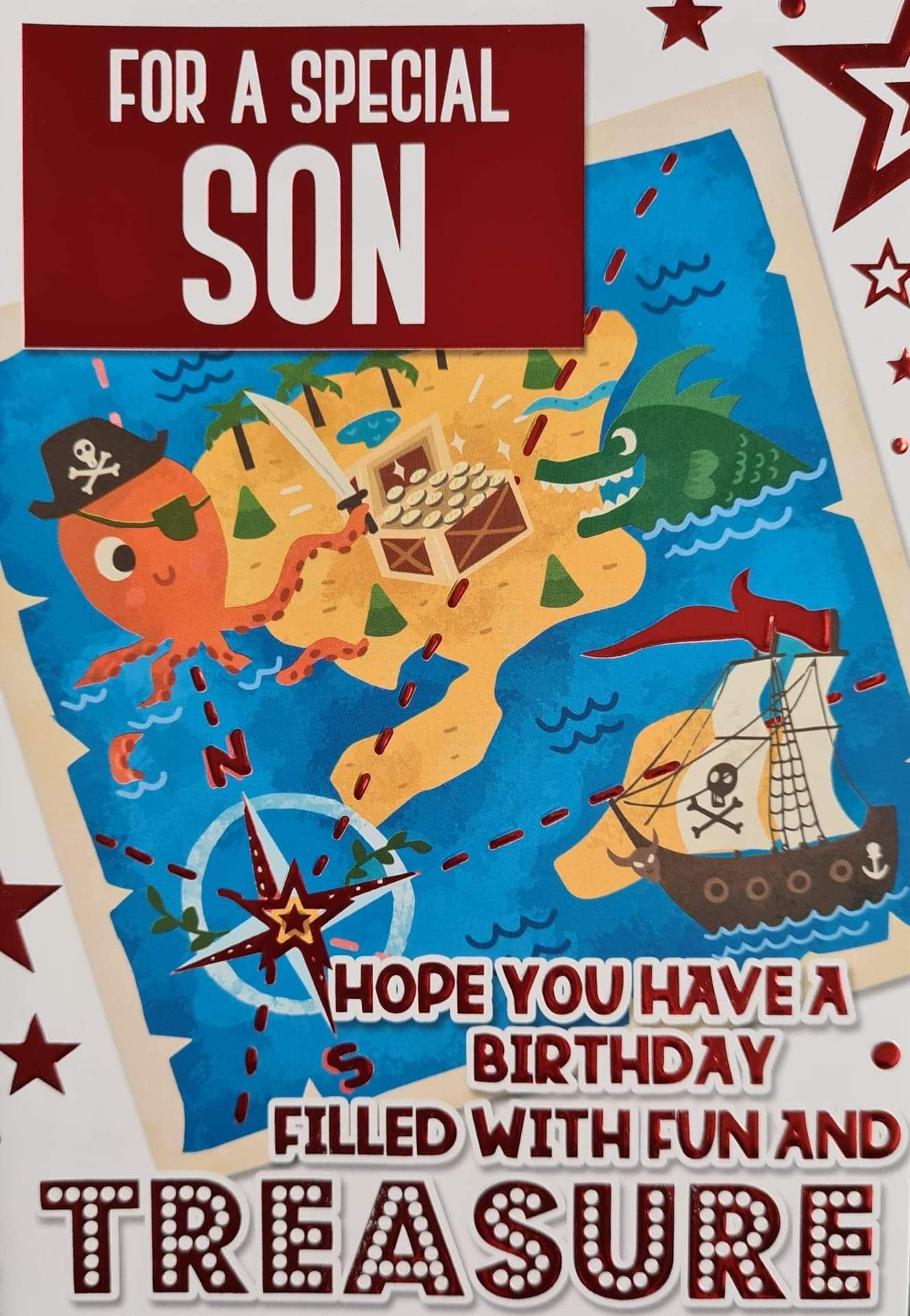 Happy Birthday Son Treasure Island Card