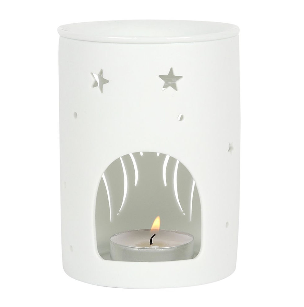 Thumbnail: White Angel Wings Cut Out Oil Burner