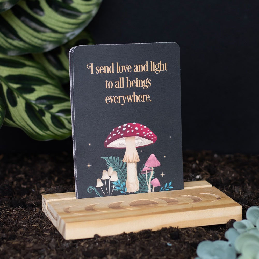 Dark Forest Affirmation Cards with Wooden Stand