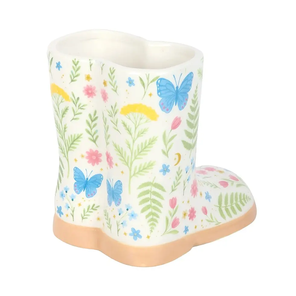 Thumbnail: Luna Bloom Floral Print Welly Boot Planter