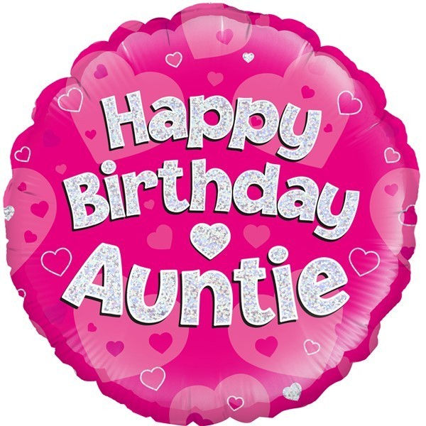 18IN HAPPY BIRTHDAY AUNTIE PINK FOIL BALLOON