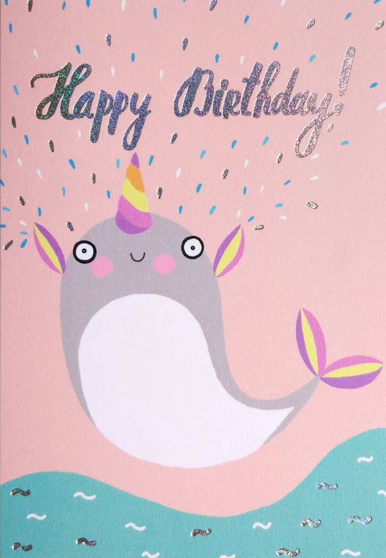 Narwhal Birthday Card