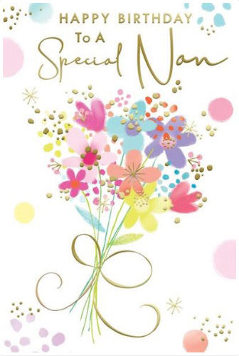 Happy Birthday Nan Flowers Card