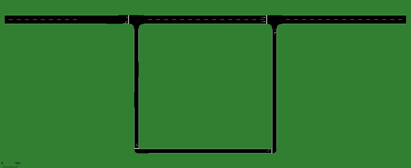 GIF - Simulation of some vehicles driving the detoured route.
