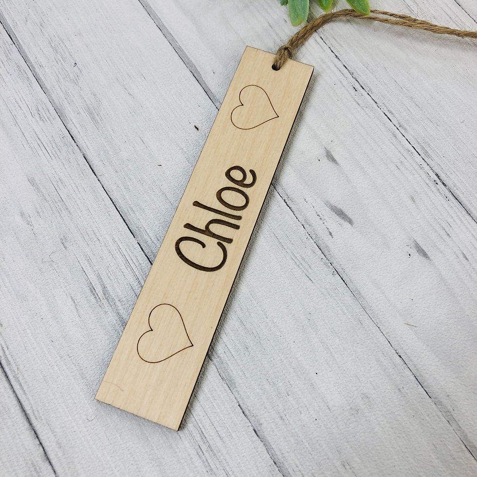 Thumbnail: Bookmarks personalised wood