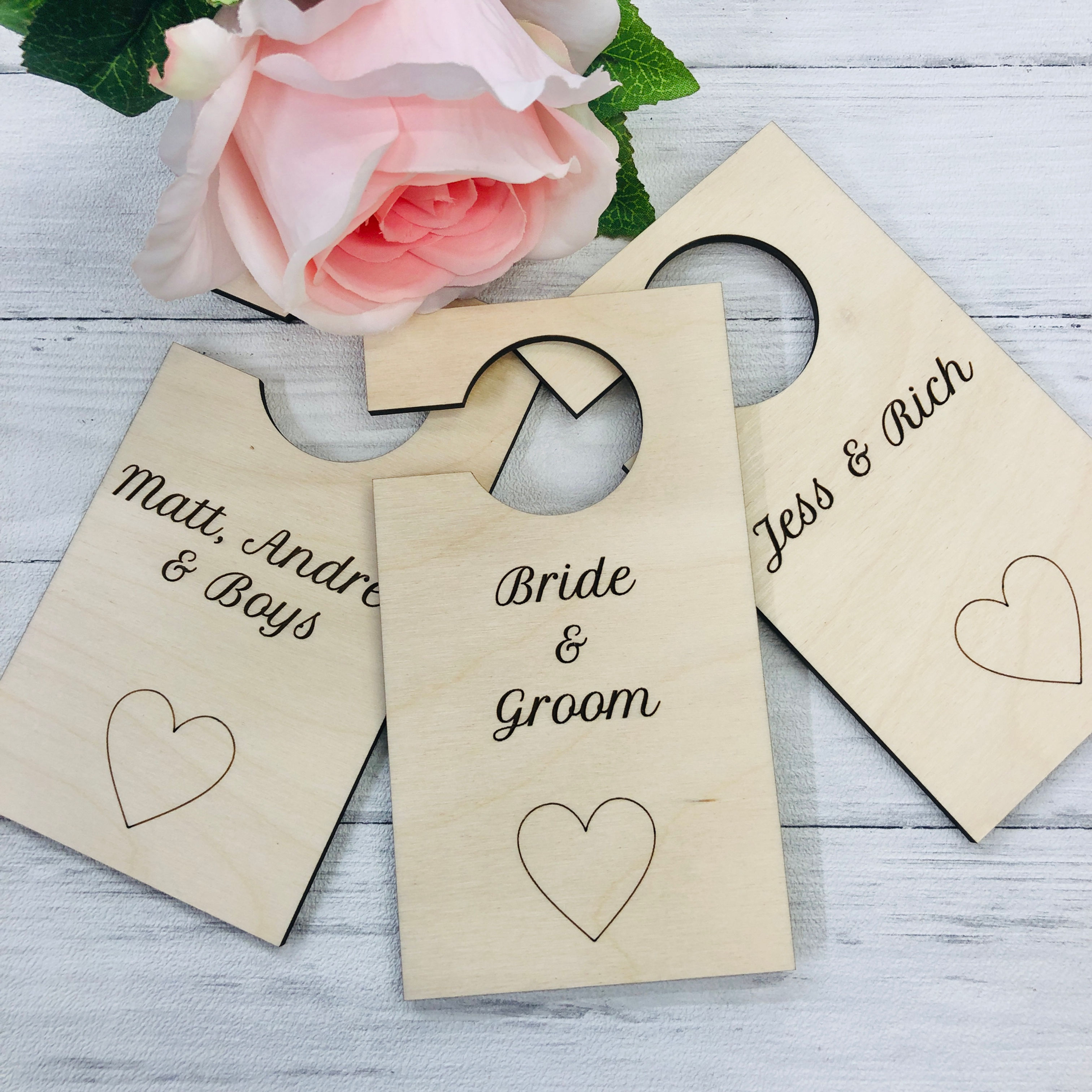 wedding door hanger personalised
