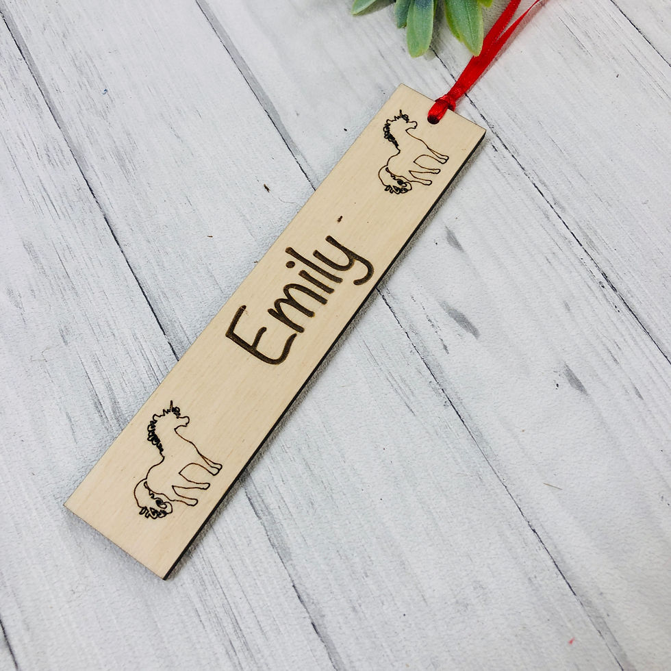 Thumbnail: Bookmarks personalised wood