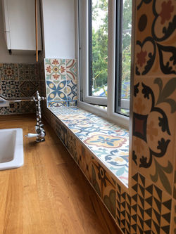 Patchwork tiles, kitchen splashback