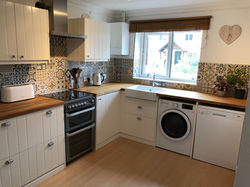 Patchwork tiles, kitchen splashback