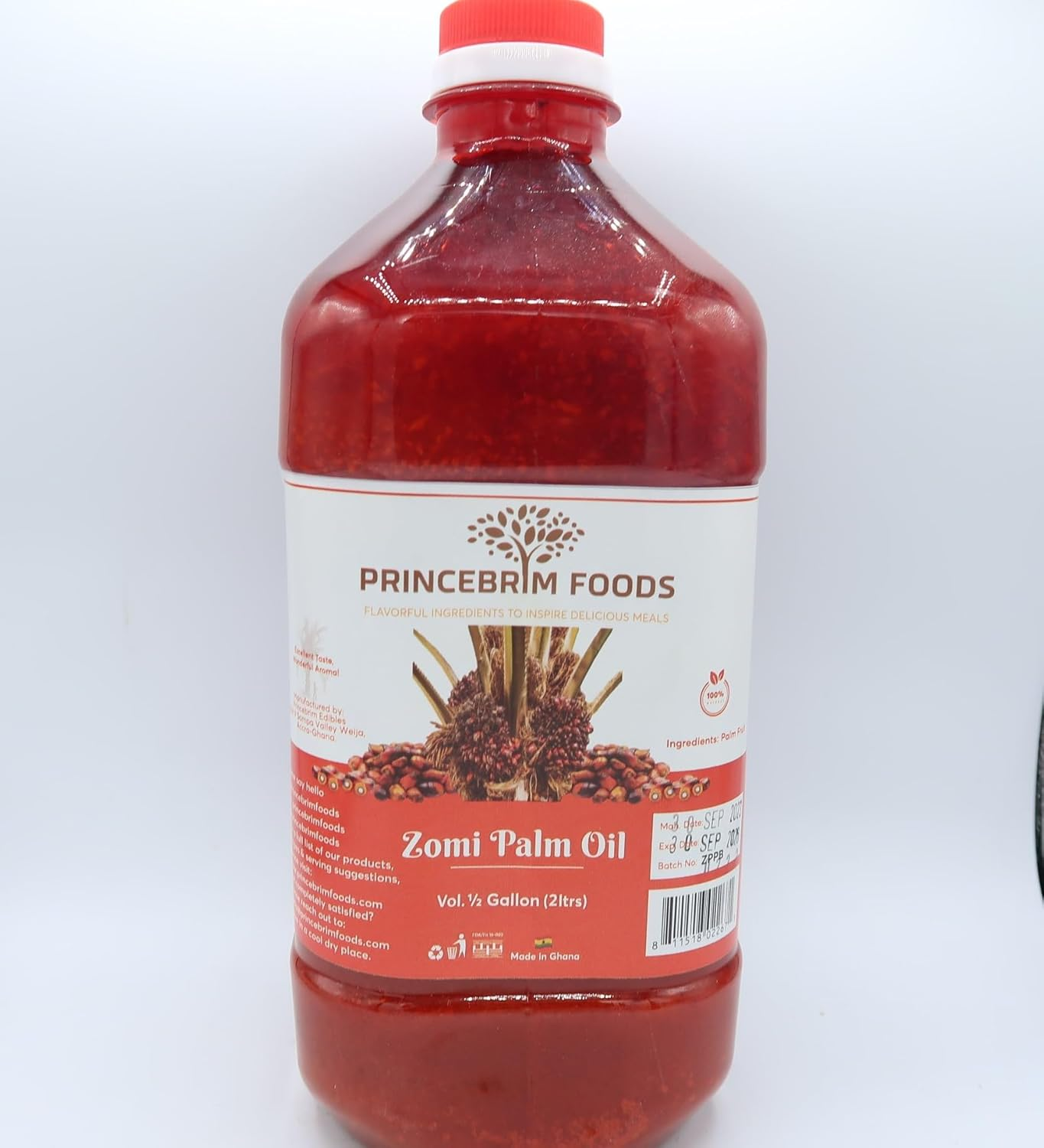 Princebrim 100% Natural zomi Palm Oil 2 Liters