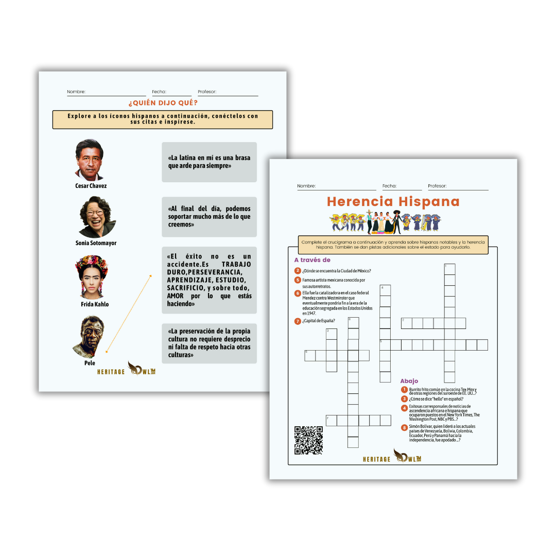 Hispanic Heritage Month Worksheets