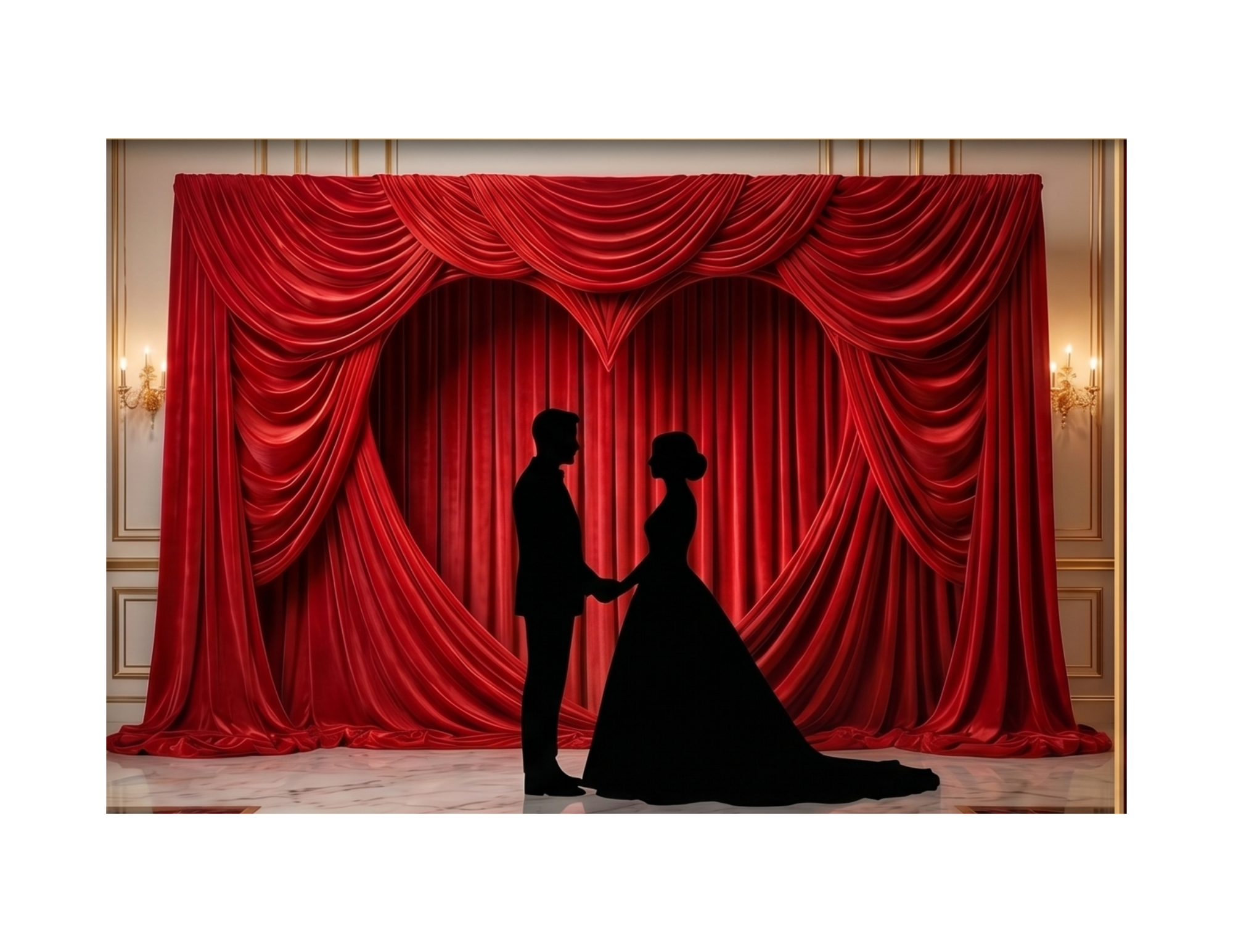 Heart-Draped Backdrop Photo Frame Kit | 8' x 16'