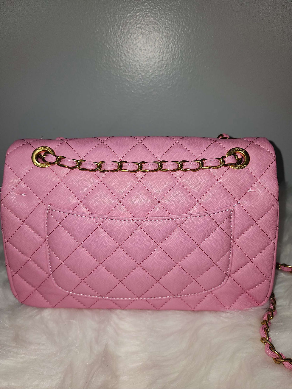 Thumbnail: CC Pink Double Flap Shoulder Bag