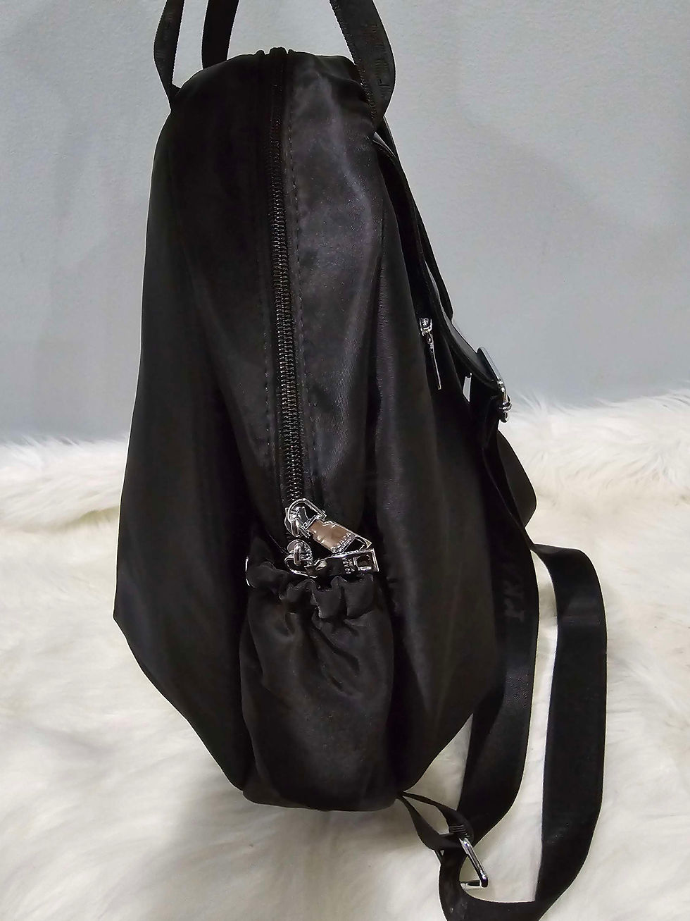 Thumbnail: Pr@d@ Black Back Pack Full Size