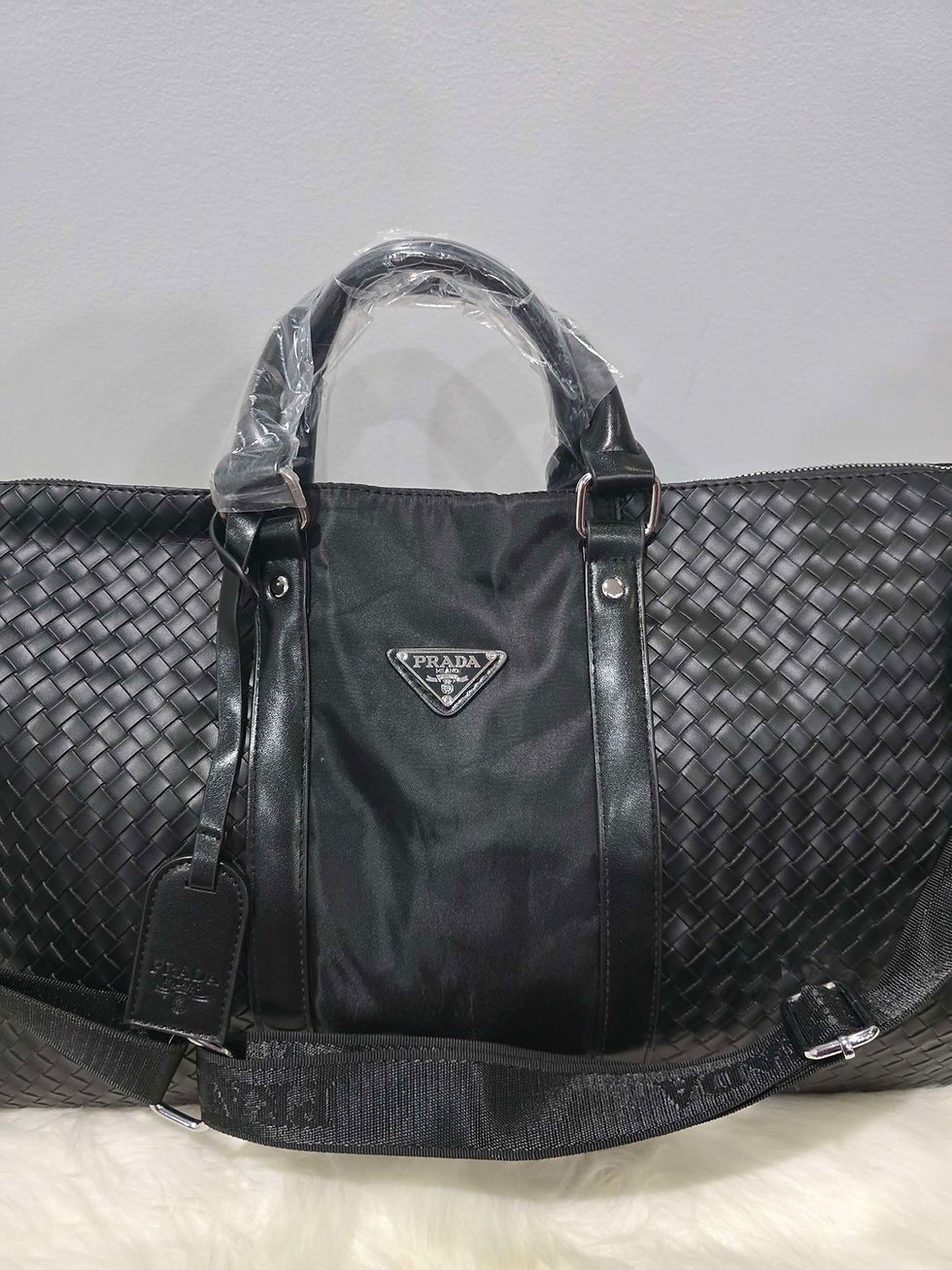 Thumbnail: Pr@d@ Black 50cm Duffle Bag