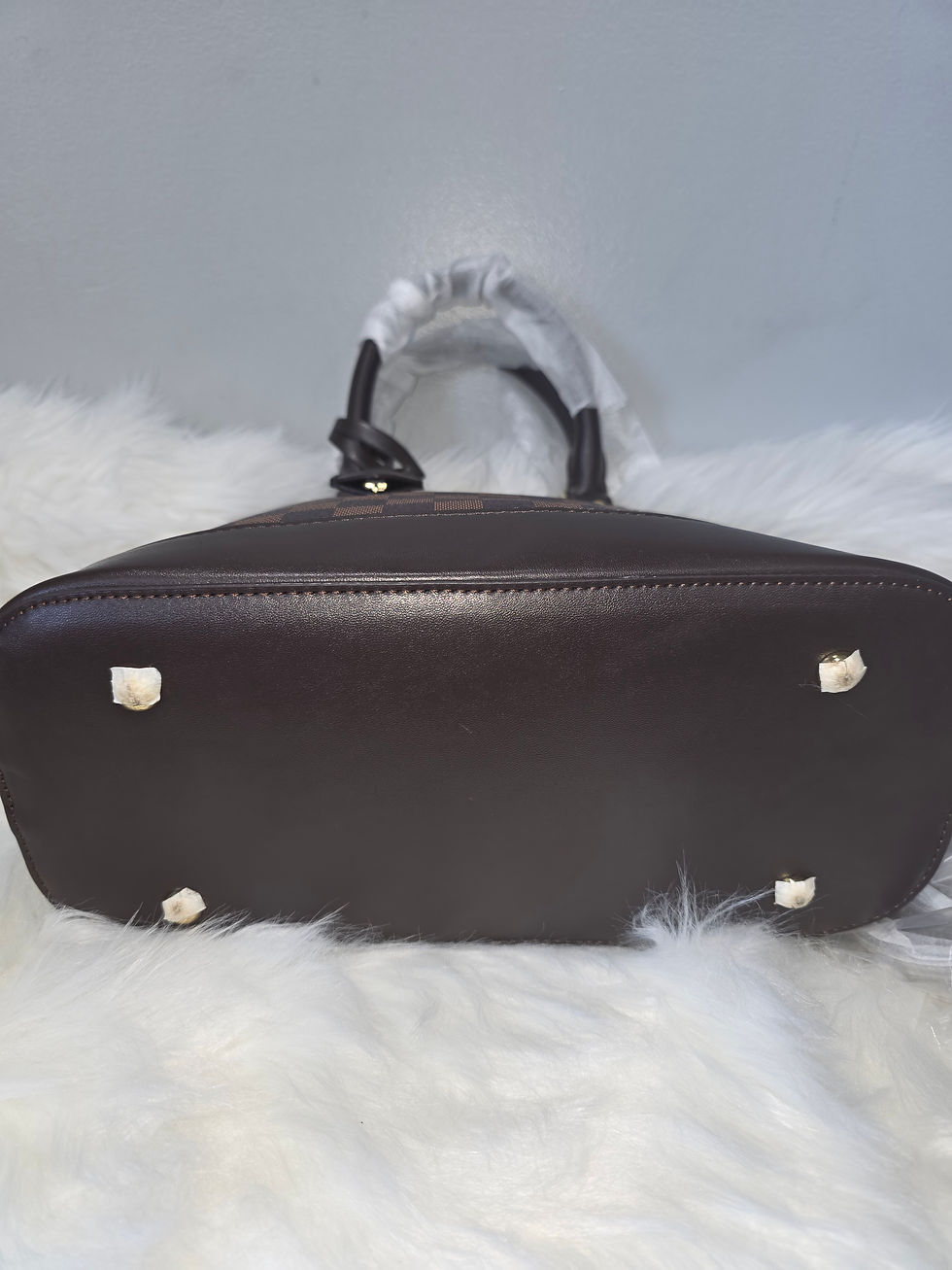 Thumbnail: LV Genuine Leather Alma Azur Damien Brown Handbag/Crossbody