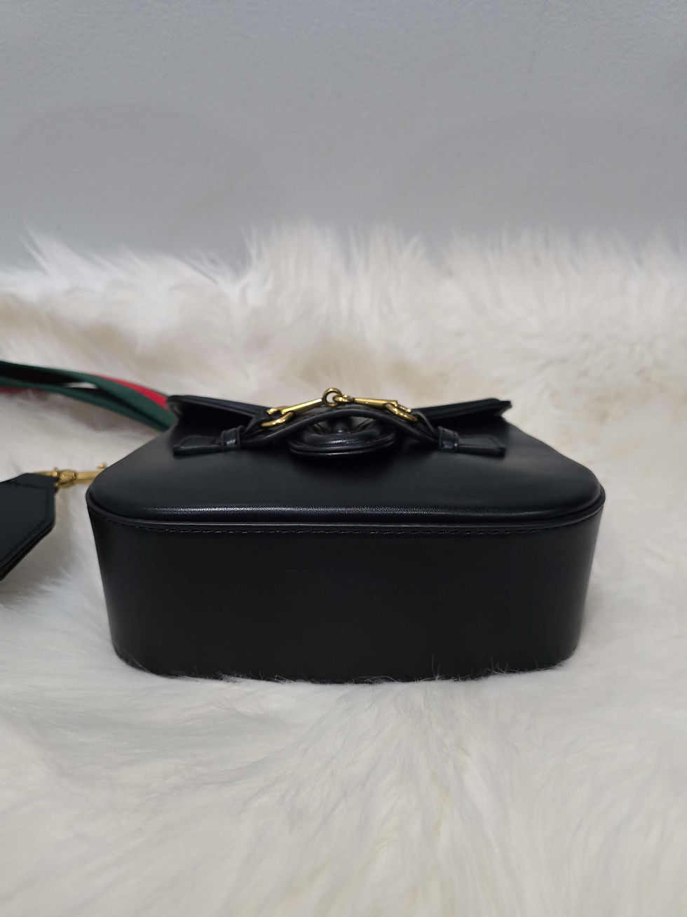 Thumbnail: GG Black Small Genuine Leather Crossbody