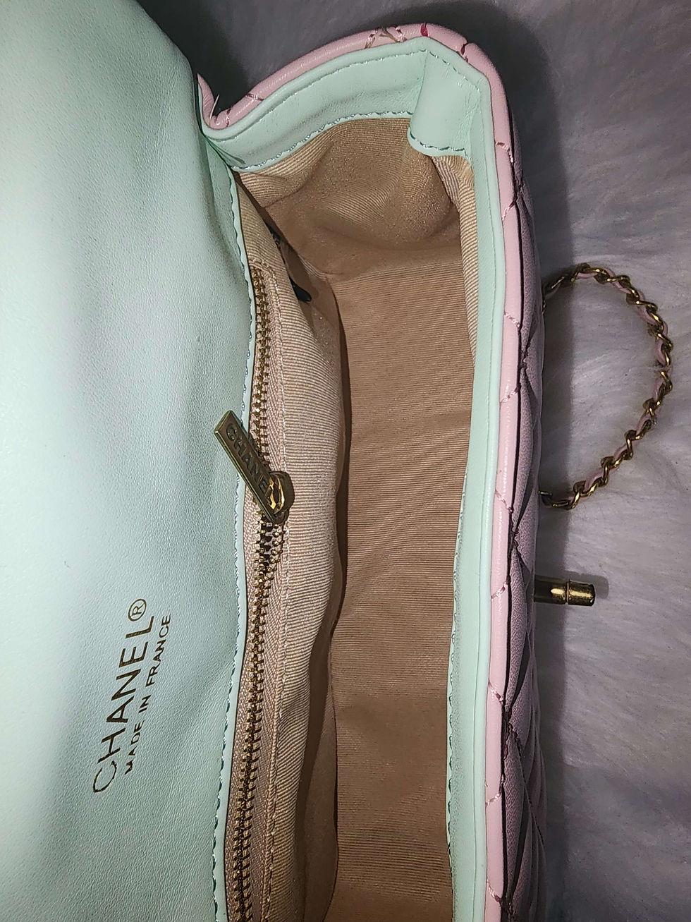 Thumbnail: CC Pink Genuine Leather Handbag