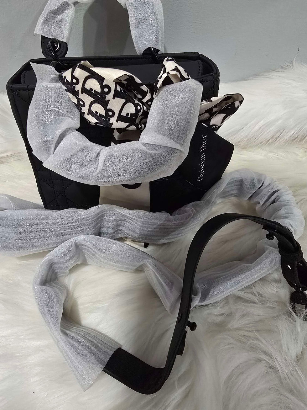Thumbnail: Lady D!0R Black on Black Matte Mini Handbag/Crossbody