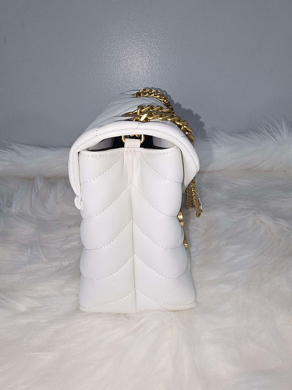 Thumbnail: Y$L White Charm Loulou Chain Satchel