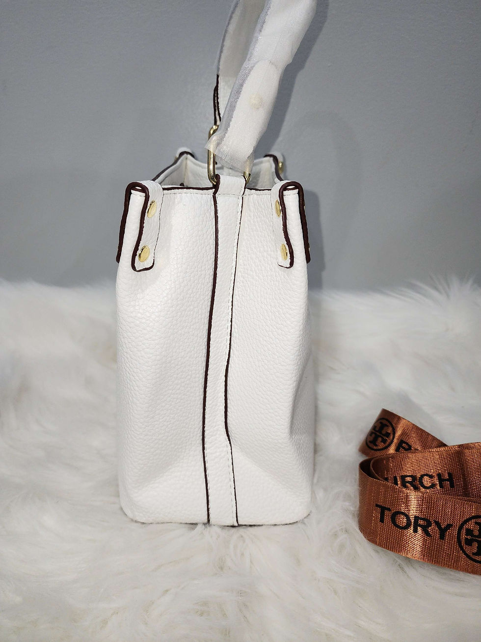 Thumbnail: TB Small White Handbag with Crossbody Strap