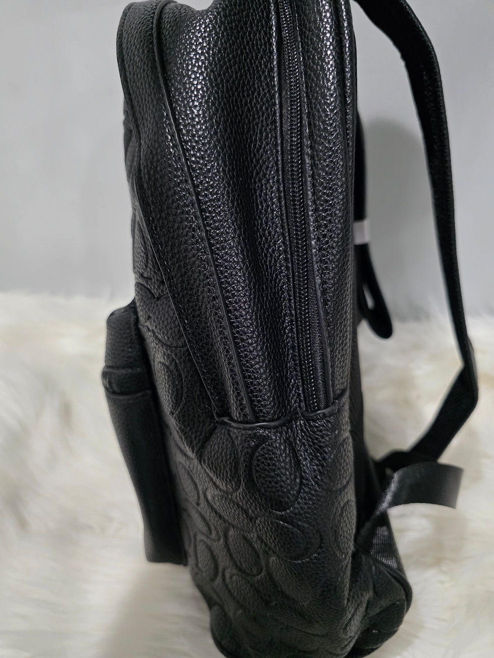 Thumbnail: C0@ch Black Leather Medium Book Bag