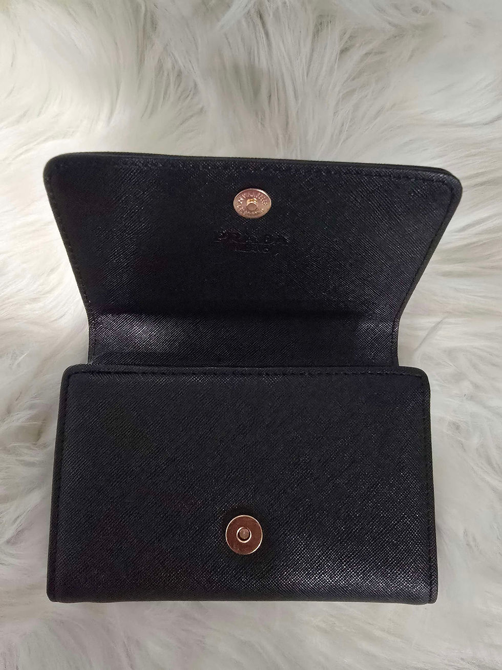 Thumbnail: Pr@d@ Black Saffiano Leather Wallet