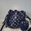 Thumbnail: LV Blue Genuine Leather Bucket Bag 