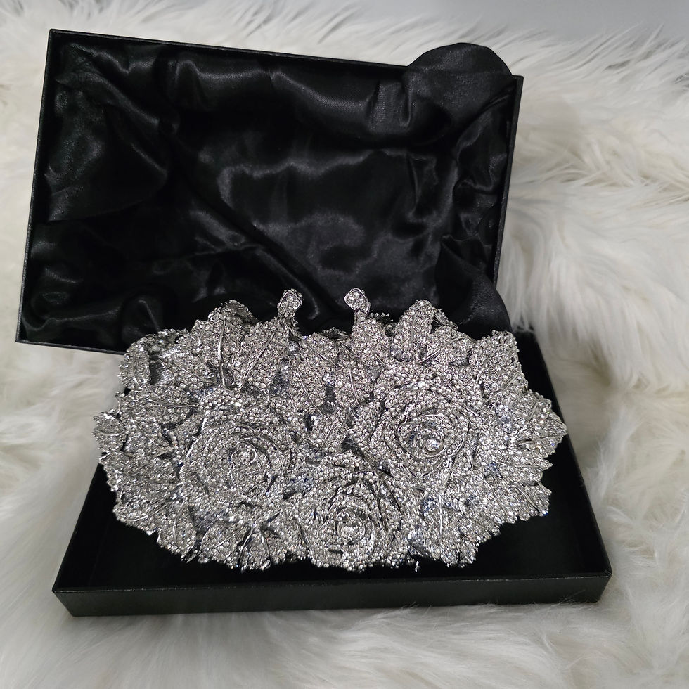 Thumbnail: Rhinestone Silver Clutch Bag