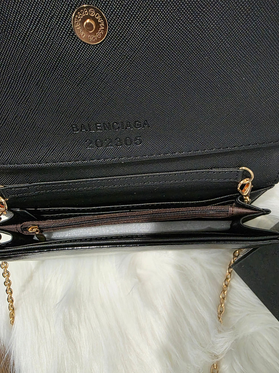 Thumbnail: B@l3nc!@g@ Black Wallet w/ Detachable Chain