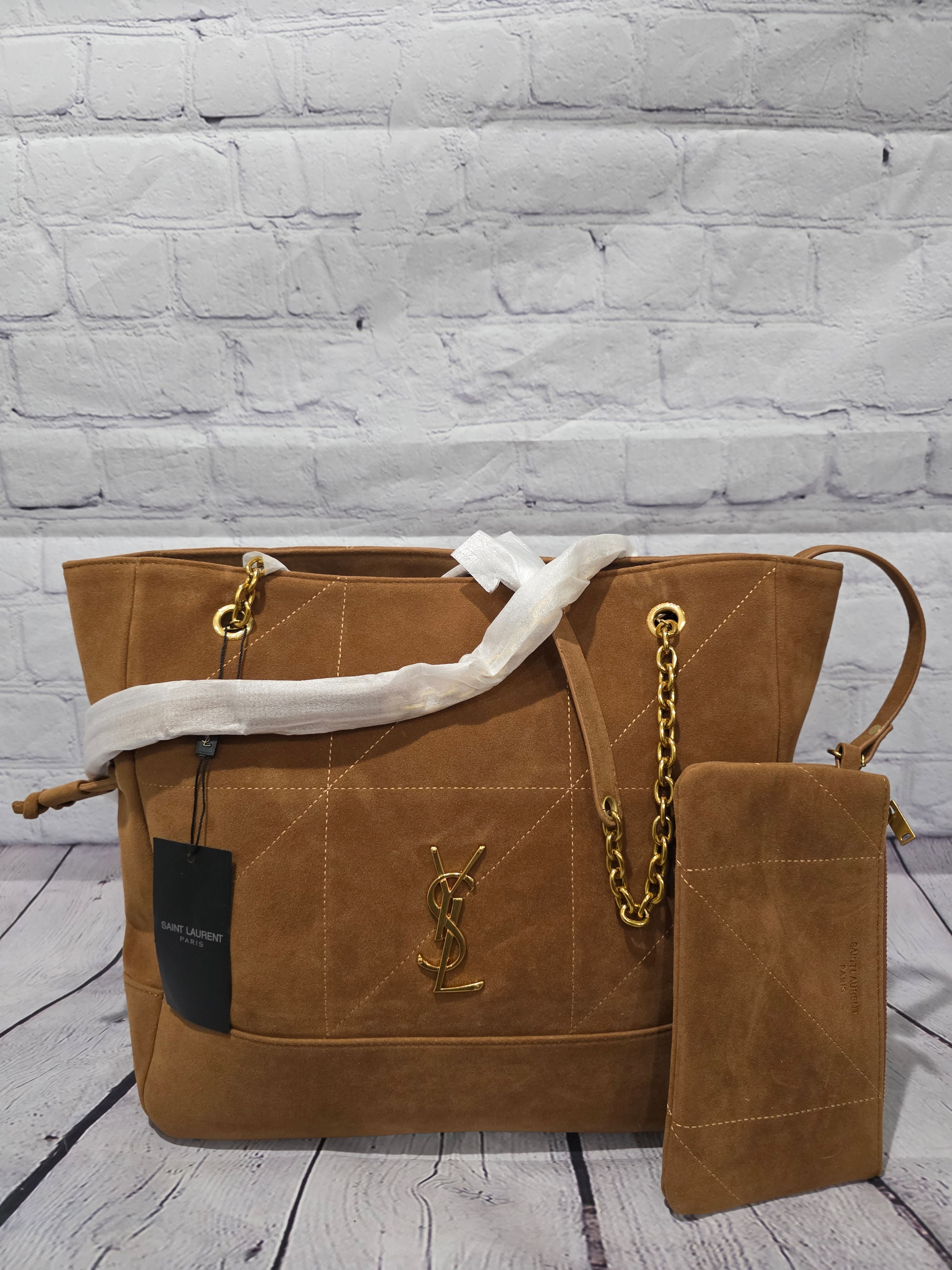 Y$L Brown Suede Shoulder Bag