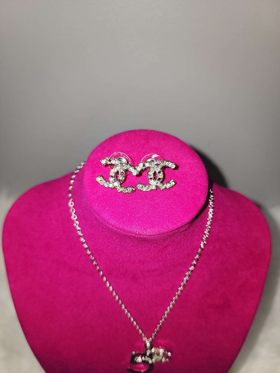 Thumbnail: CC Necklace and Earring Set