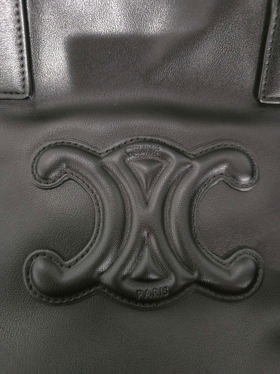 Thumbnail: C3lin3 Large Black Leather Tote Bag