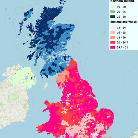 Figure 2. Cheapest broadband subscriptions at the ‘small area’ level (GBP per month), January 2026. Source: Point Topic.