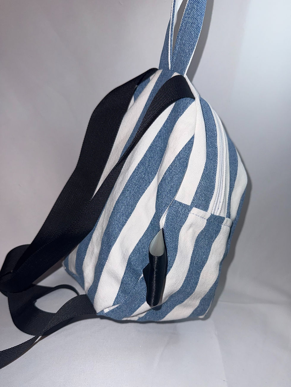 Thumbnail: Striped mini denim backpack