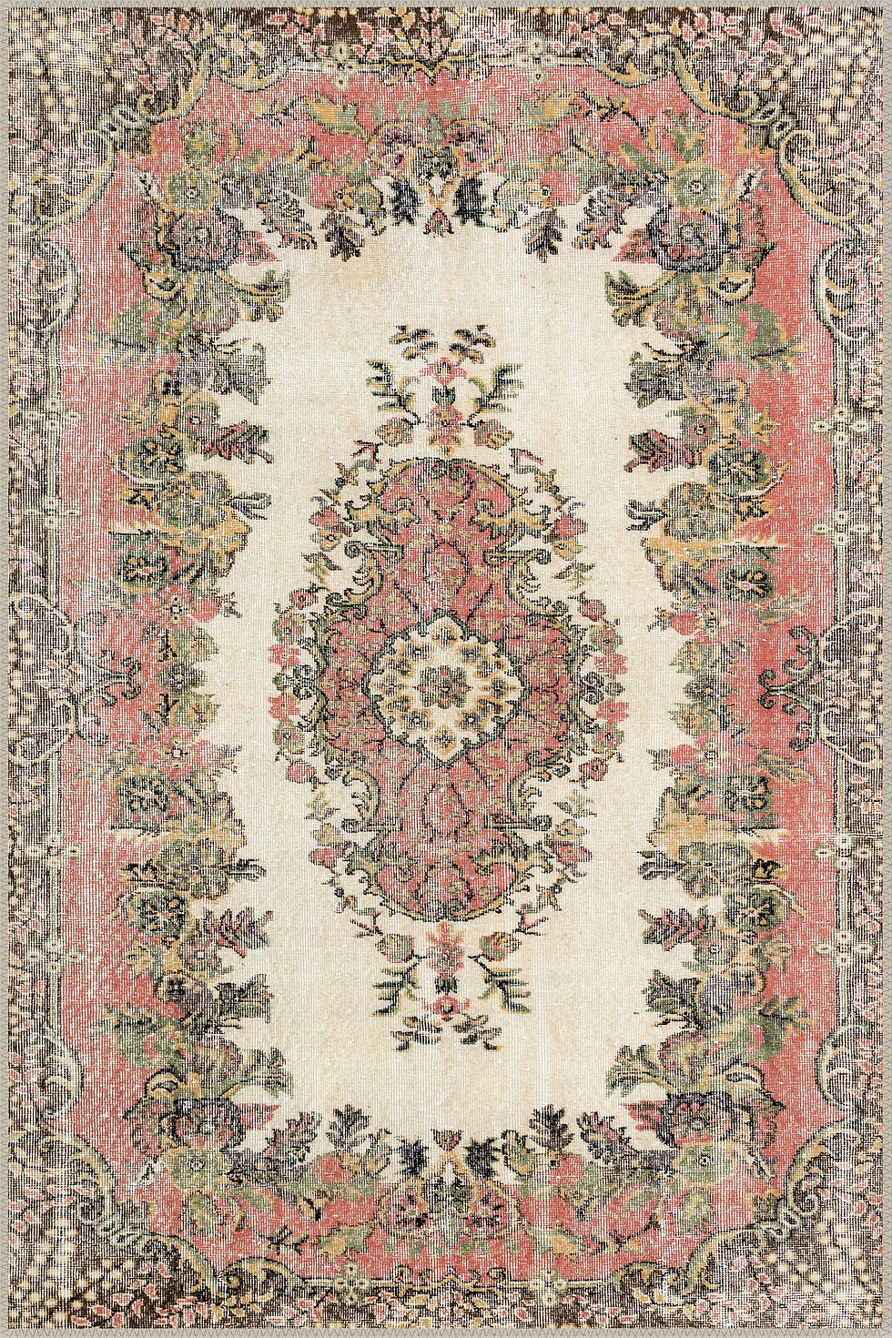 marcellus persian style vintage floral boho rug with aged texture for high end home decor usa uk