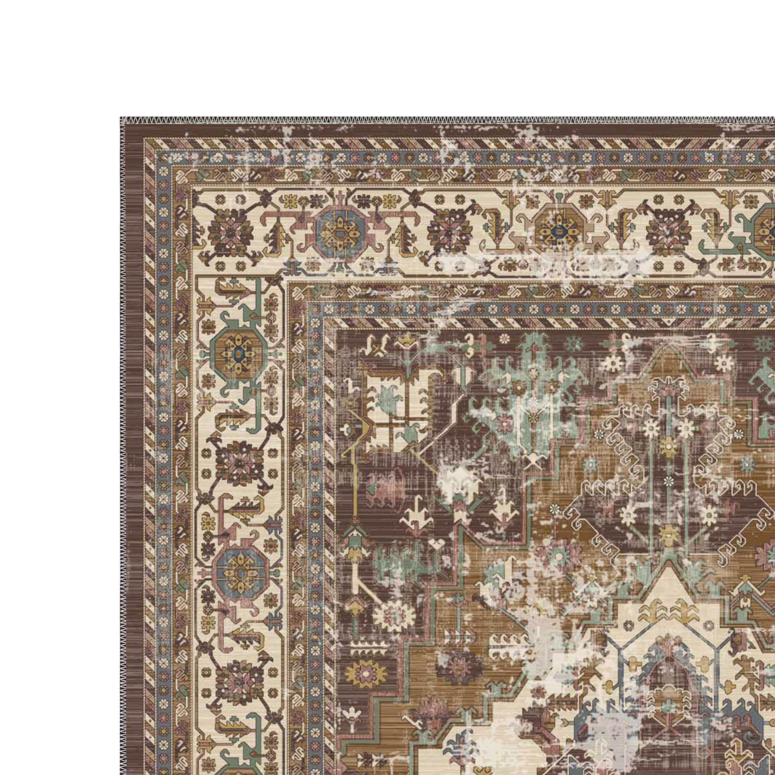 zephyra oriental medallion washable rug in elegant classic interior shipped to usa and uk