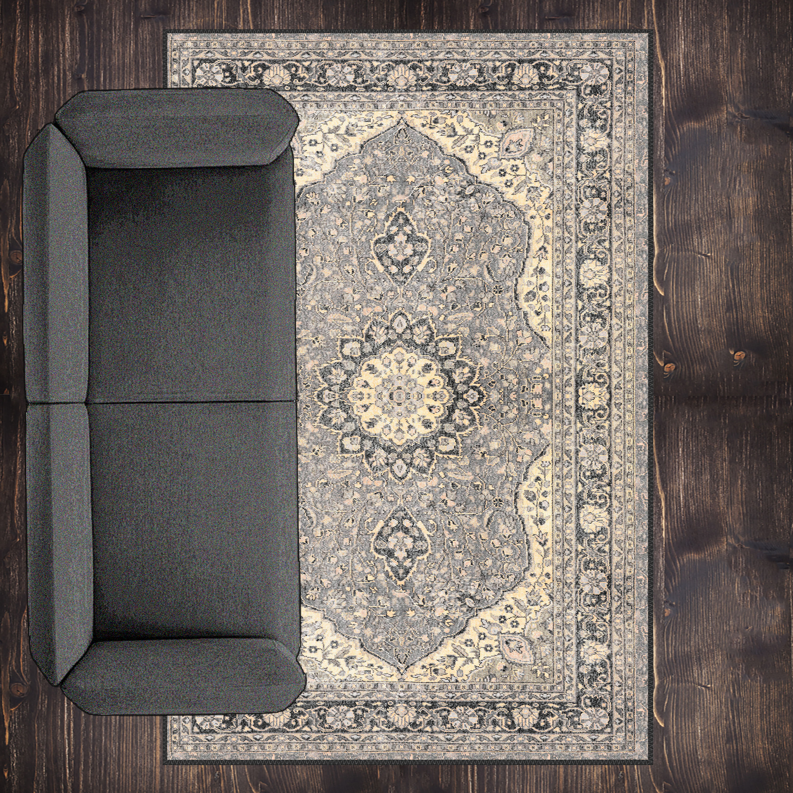 persian style vintage antique medallion machine washable rug erythos for high traffic living area