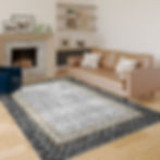 zorex dark gray gold machine washable rug in modern living room decor