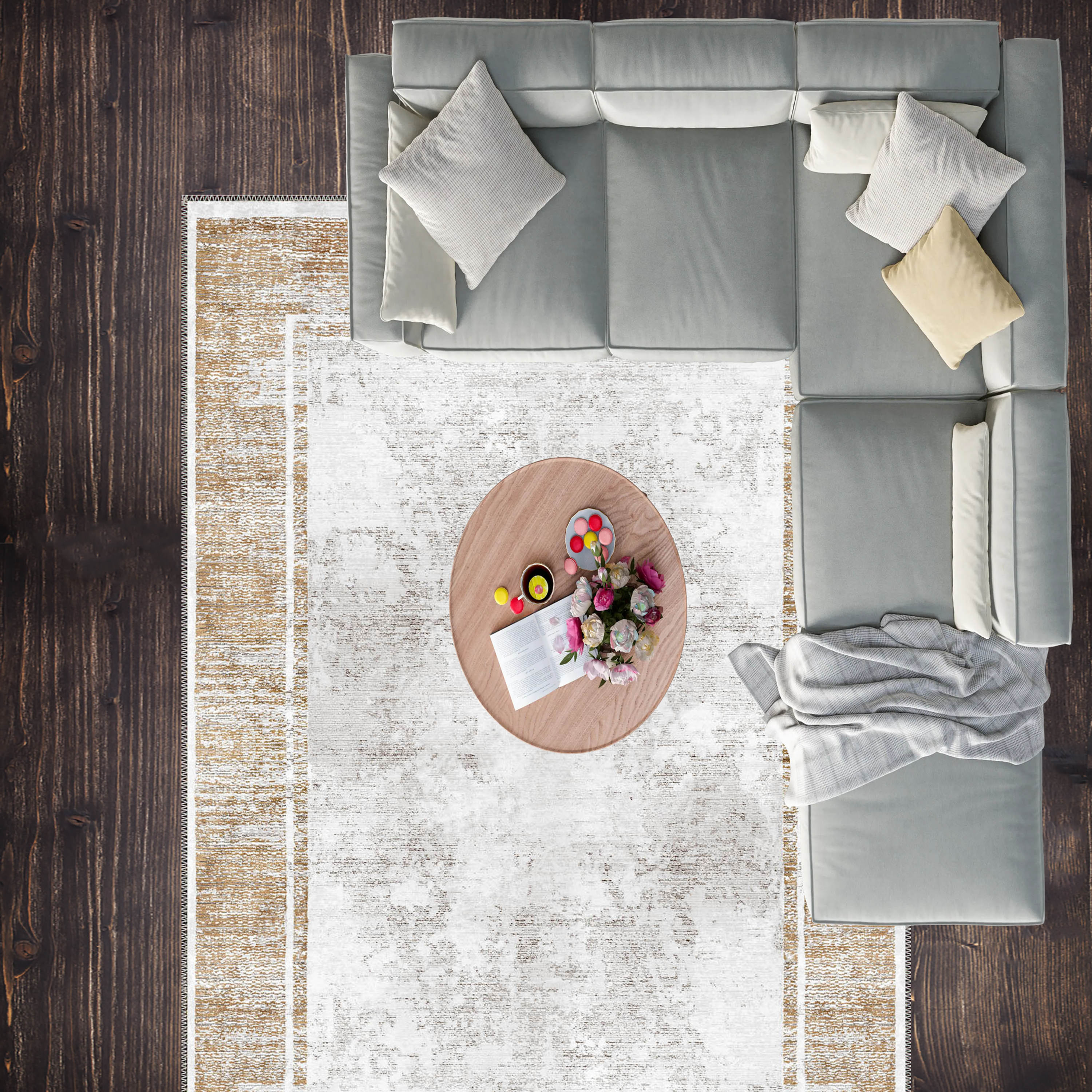 zenvor cream tan rug close up texture premium vintage washable fabric usa uk delivery
