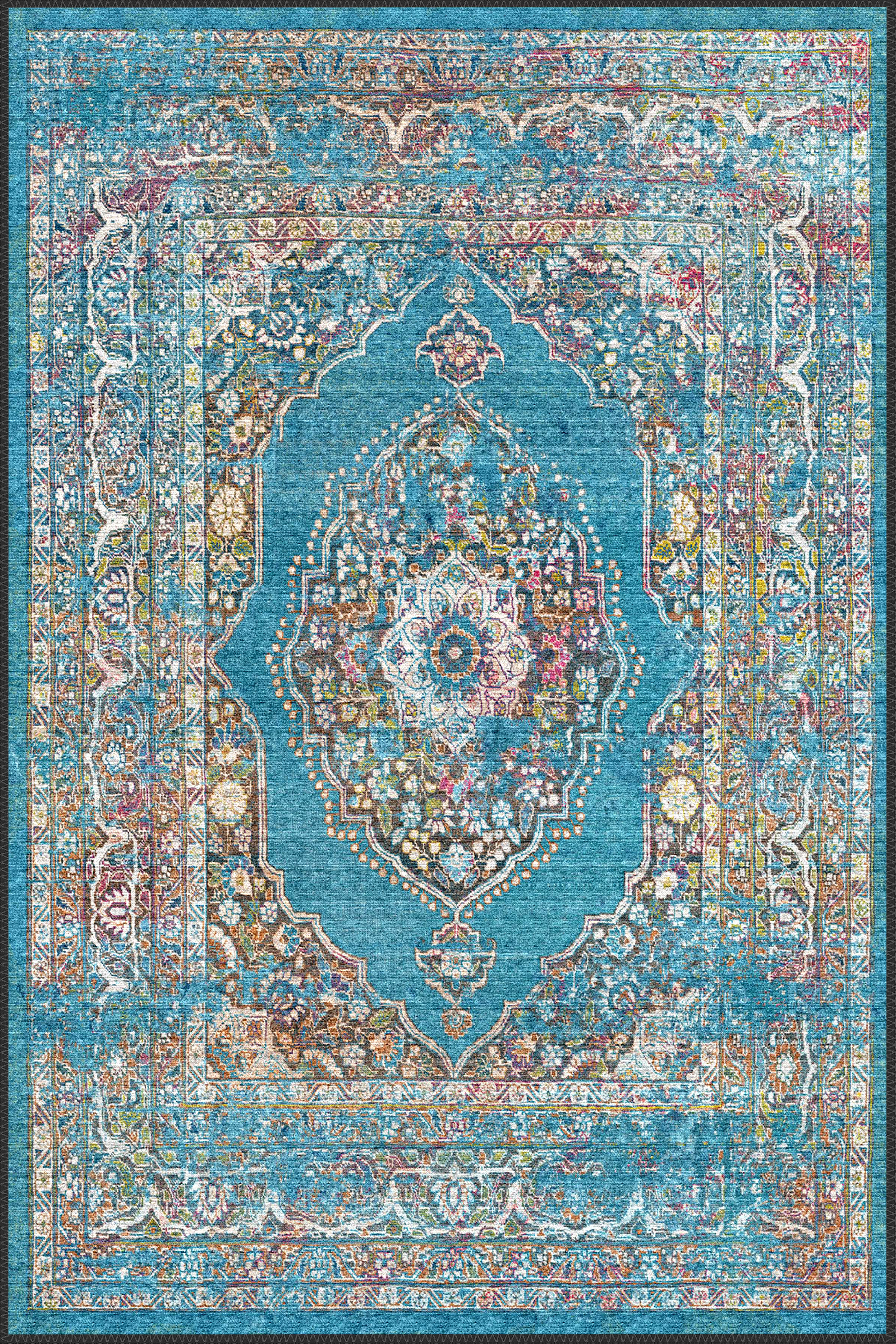 thaloris rug close up showing vintage persian pattern and woven texture details