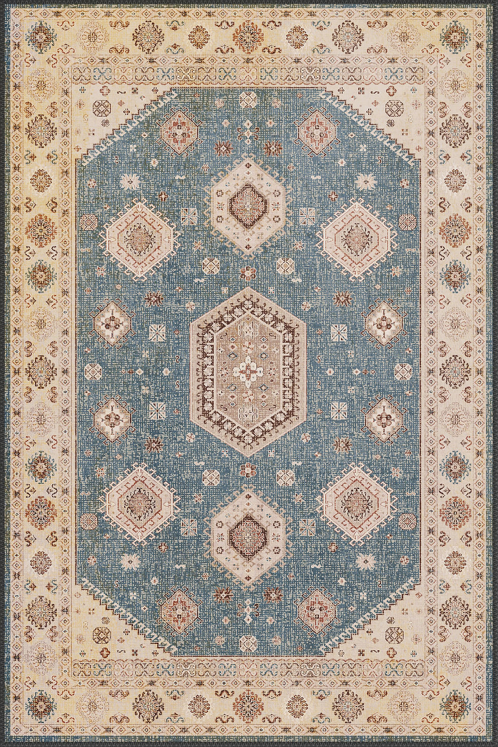 flavian persian style vintage oriental rug in warm yellow tones for high end home decor usa uk